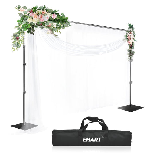 EMART Hintergrund Ständer 3x3m mit Stahlsockel, Professionelles Hintergrundsystem Fotografie Heavy Duty Hintergrundständer Set mit Tragetasche, Foto Hintergrund Ständer für Produktfotografie