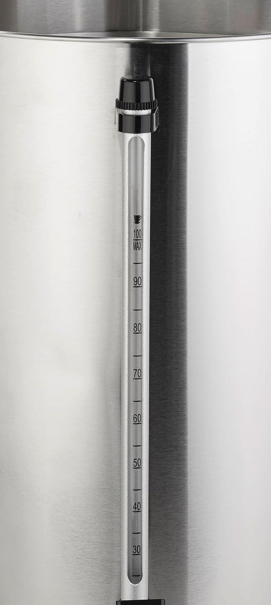 METRO Professional Kaffeemaschine GCM4015, 15 Liter, 100 Tassen, 1650 W, mit Filter, Warmhaltefunktion, Überhitzungsschutz, Füllstandsanzeige, Kühle Außenwand, Deckelverschluss, silber