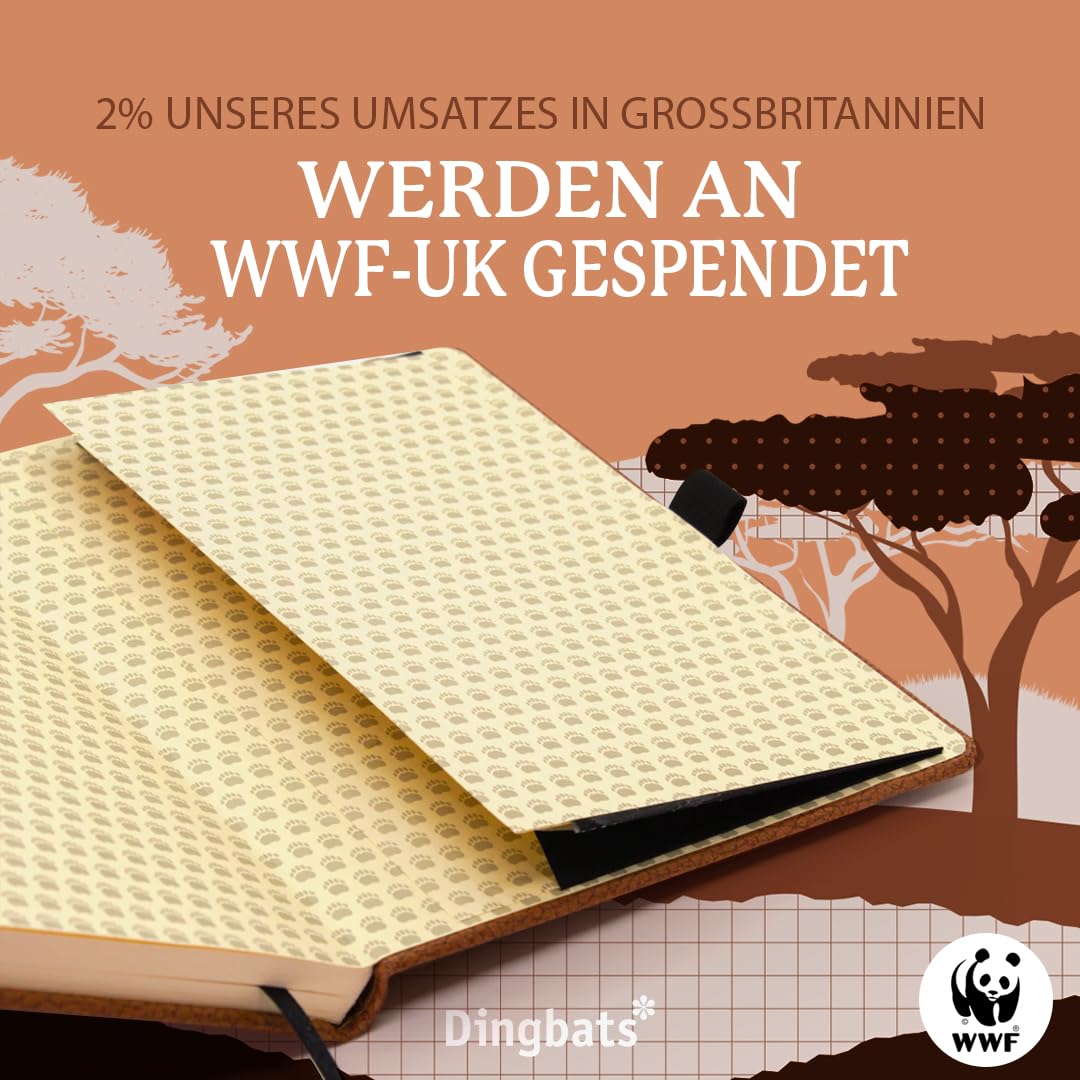 Dingbats* - Notizbuch A5 Dotted, Hardcover aus veganem Leder mit Stifthalter und elastischer Gummiband, ideal zum Schreiben, für Universitätsnotizen, To-Do-Listen und mehr