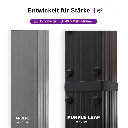 PURPLE LEAF Pergola 2.8 x 4 m Wasserdicht Stabil Winterfest, Aluminium Garten Pavillon mit Schiebedach, gerade Seitendesign, Terrassenüberdachung Freistehend, Beige