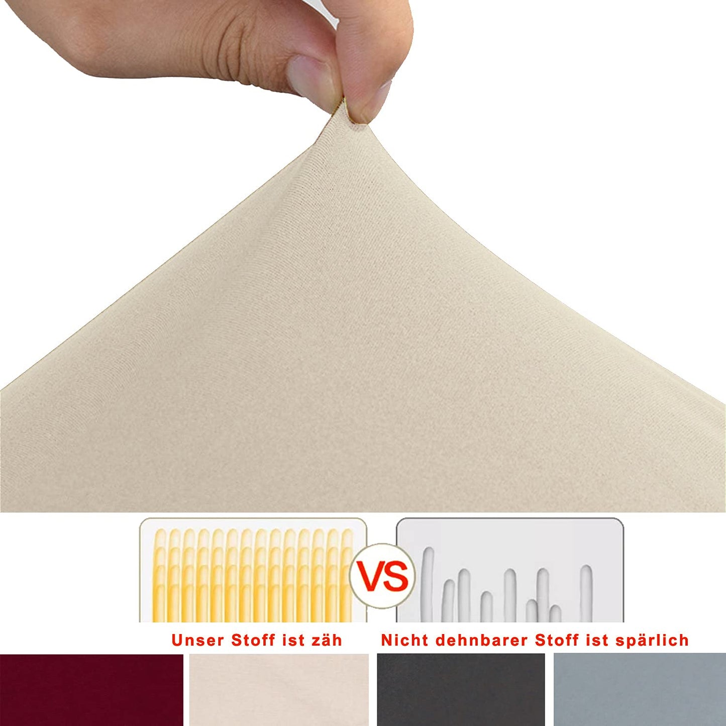 MOLVCE Hussen für Stühle 4er Set Stretch Stuhlhussen Universal Stuhlhusse aus Polyester Stuhlbezug für Esszimmer, Hotel, Bankett, Partys Deko, Hochzeit, Beige