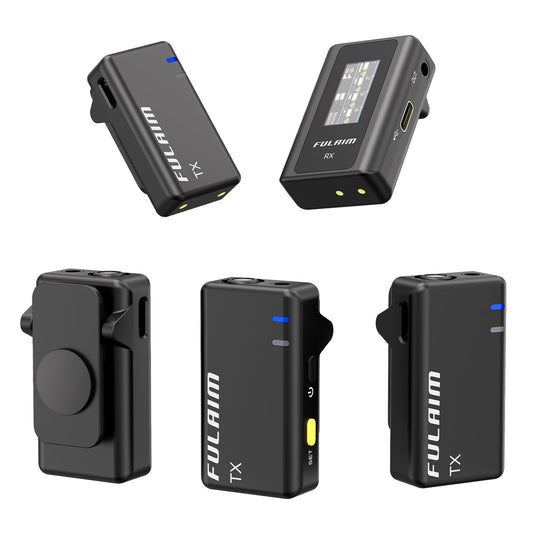 FULAIM X6 Kabelloses Lavalier-Mikrofon, 4 Sender 1 Empfänger, Ansteckmikrofon für Interviews, Präsentationen, Videoaufnahmen, Kompatibel mit Kameras & Smartphones