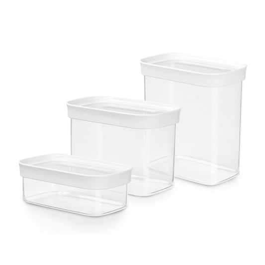 Emsa N11427 Optima 3-teiliges Trockenvorratsdosen-Set | 0,45/1/1,6 Liter | rechteckig | 100% sicher/hygienisch/unbedenklich/platzeffizient | Frischedichtung | BPA-frei | transparentes Design