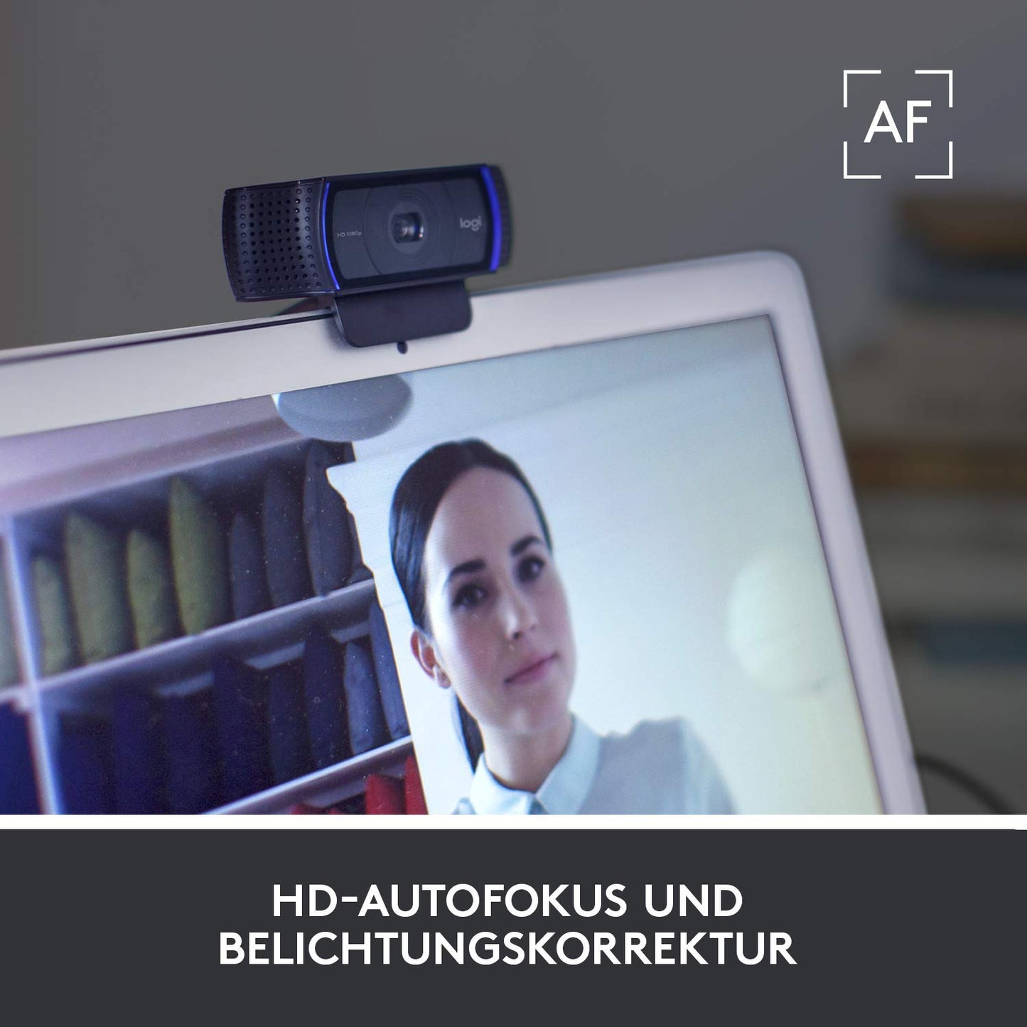 Logitech C920 HD PRO Webcam, Full-HD 1080p, 78° Sichtfeld, Autofokus, Klarer Stereo-Sound, Belichtungskorrektur, USB-Anschluss, Für Skype, FaceTime, Hangouts, etc., PC/Mac/ChromeOS/Android - Schwarz