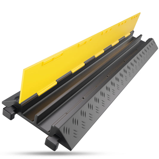 2 Kanal Kabelbrücke mit Deckel überfahrbar Stolperschutz Rampe Brücke Protektor