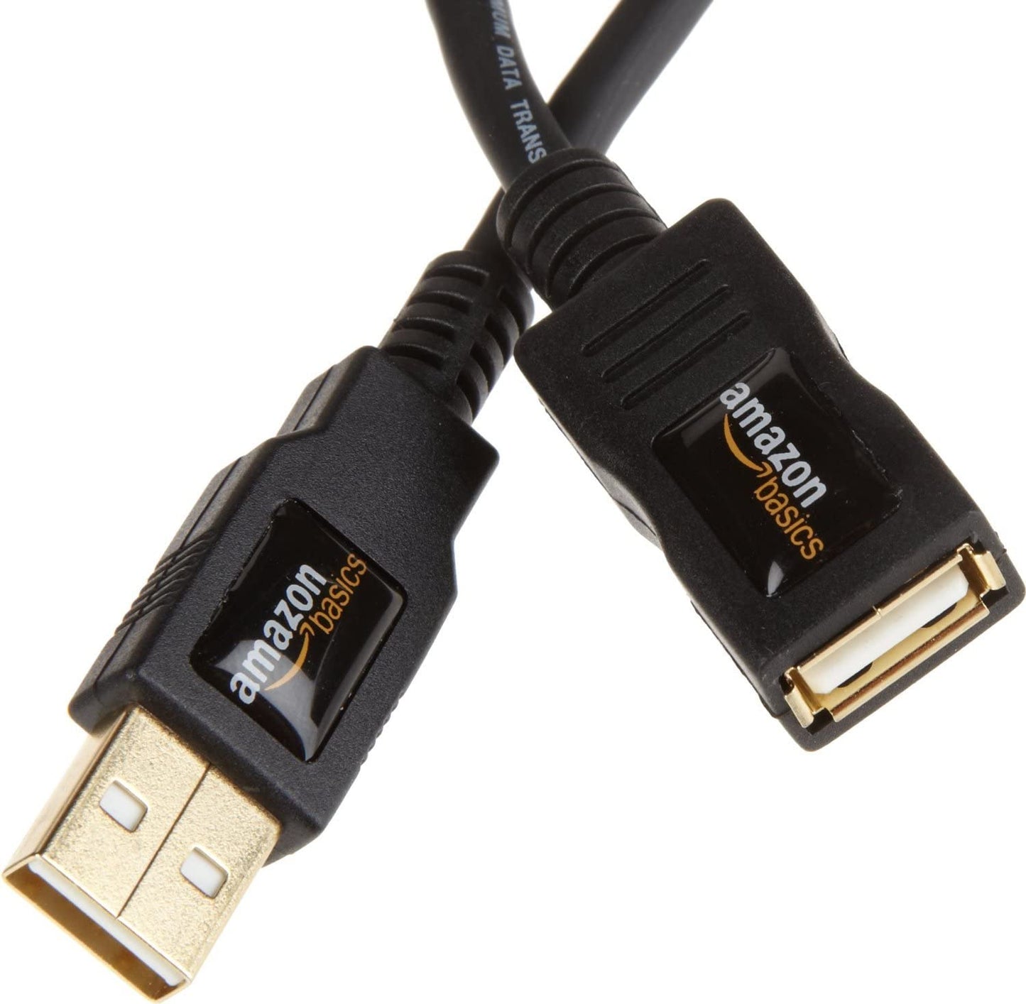 Amazon Basics 7GV4 USB-A 2.0 Stecker auf A-Buchse Verlängerungskabel (1 m), Schwarz