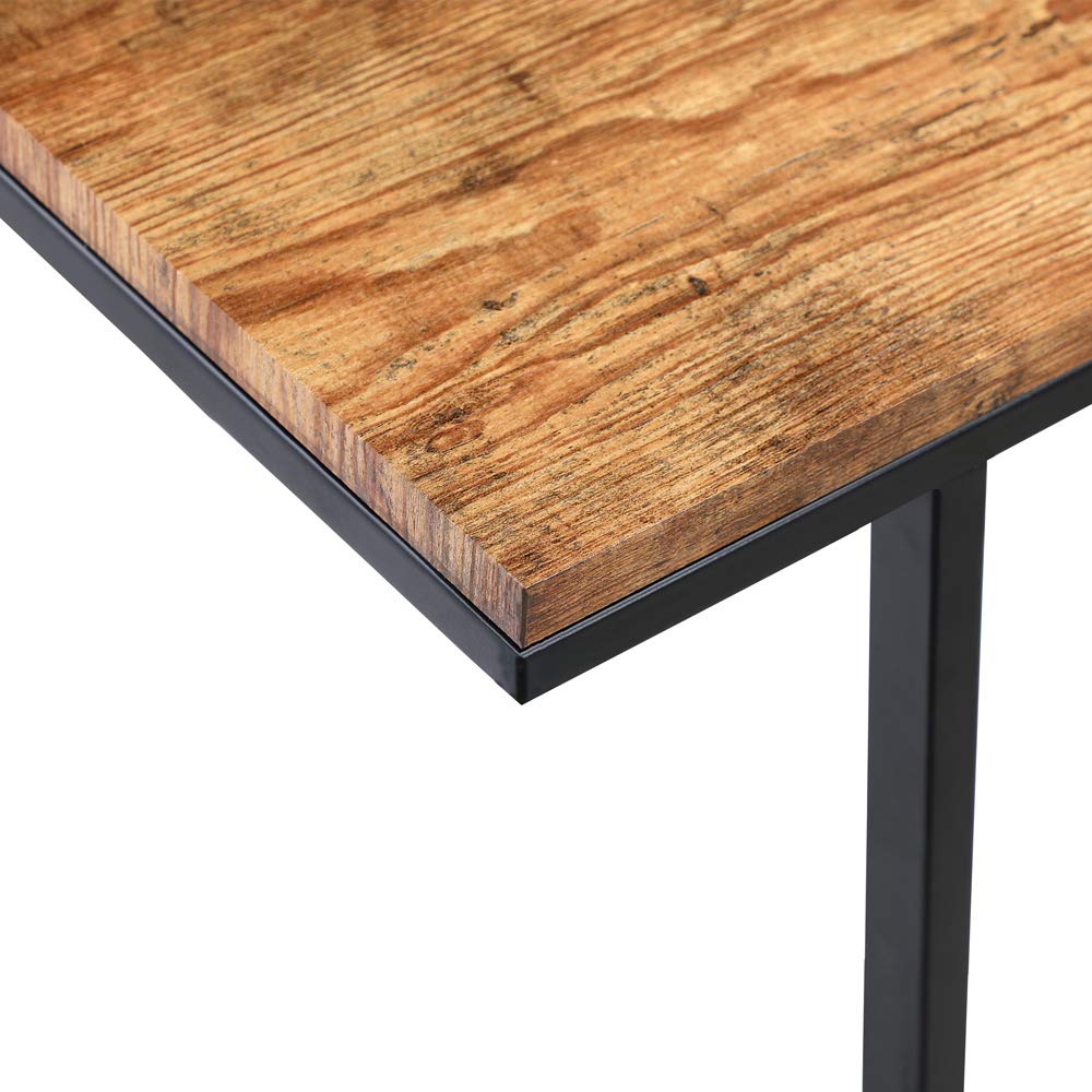 Casaria® Beistelltisch mit Rollen 50x35x70cm C Form Holz Metall Modern 40kg Belastbarkeit Wohnzimmer Schlafzimmer Sofatisch Kaffeetisch Nachttisch Schwarz