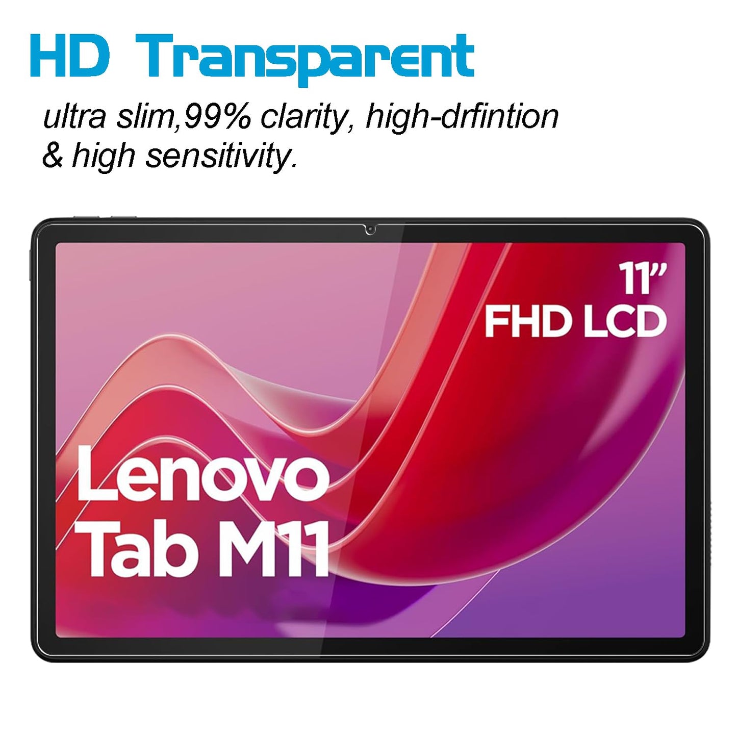 XunyLyee 2-Stück, Panzer Schutz Glas für Lenovo Tab M11 Schutzfolie