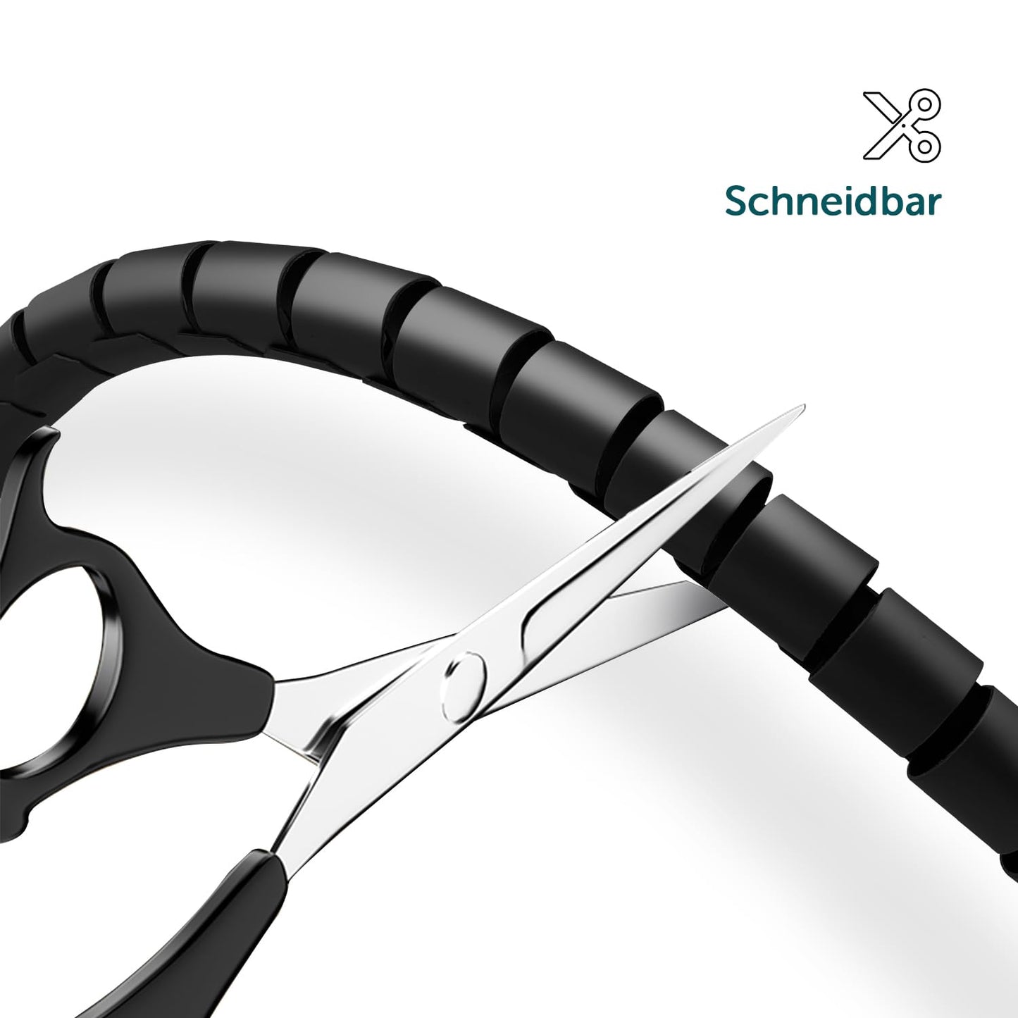 shinfly 2 x 5m Kabelschlauch Selbstschließend Schwarz, Durchmesser 16mm/22mm Flexibel Kabelkanal mit 1 Drahtführungsclip, Kabelschutz Kabelmanagement für TV Computer - Schwarz