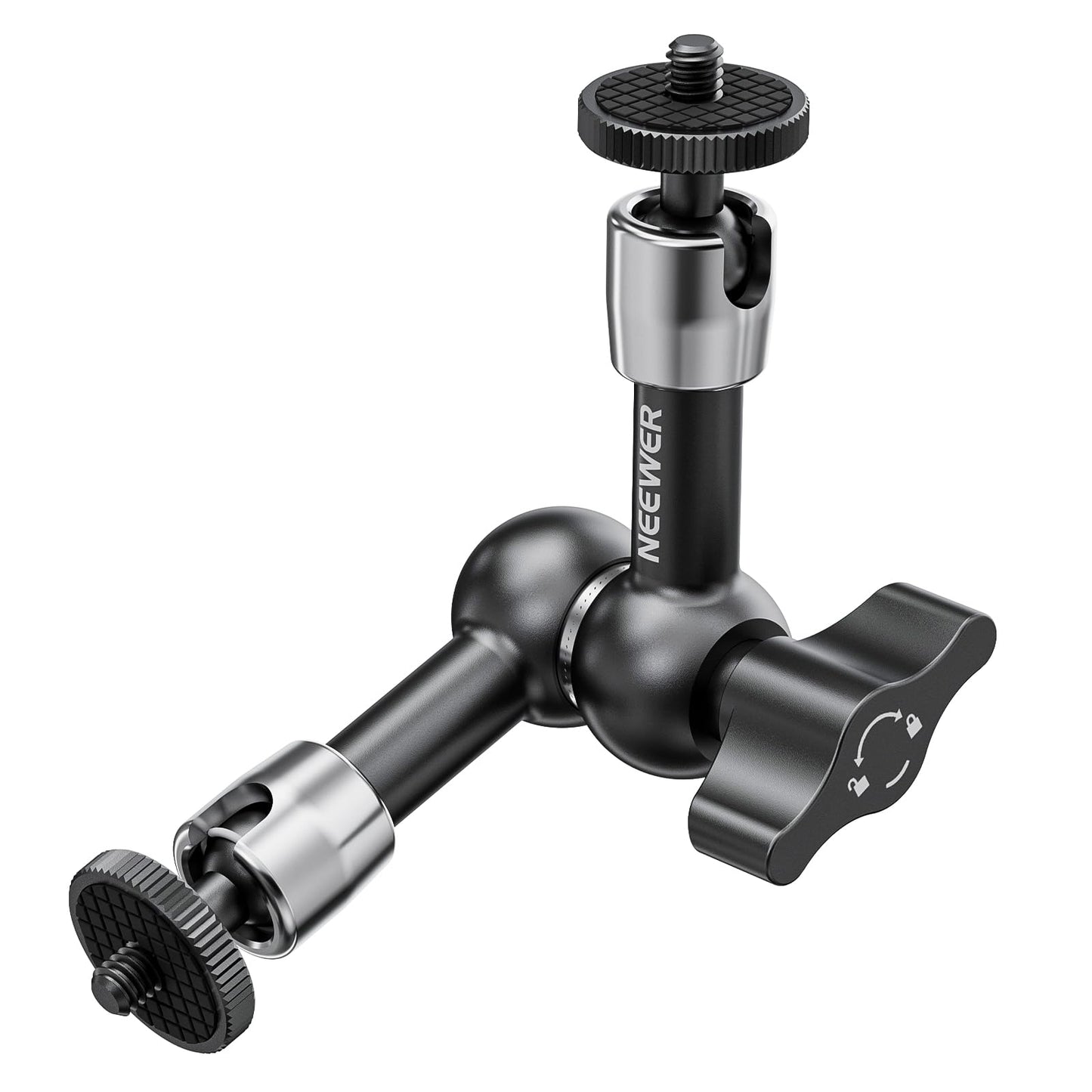 NEEWER 5.9"/15cm Verstellbarer Friktions Magic Arm mit 1/4“ Schraube an beiden Enden, kompatibel mit SmallRig Cage, Blitz/LED-Licht/Mikrofon/Monitor/SuperClip, Max Load 4.4lb/2kg, ST15