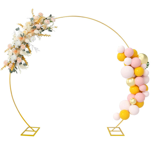 PlusFive 2,5M Hochzeitsbogen Gold Rundes Ballonbogen Kit Größ Metall Hochzeit Bogen Luftballon Bogen Gestell Ballon Ring Traubogen Ballon Girlande für Hochzeit Geburtstag Babyparty Dekoration
