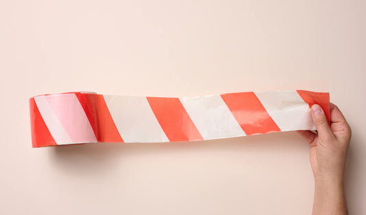 V1 Trade Absperrband Rot Weiß 75mm x 100 m - Flatterband - Warnband Weithin Sichtbar - Trassenwarnband die Baustelle Markieren - Strapazierfähig und Dehnbar Caution Tape