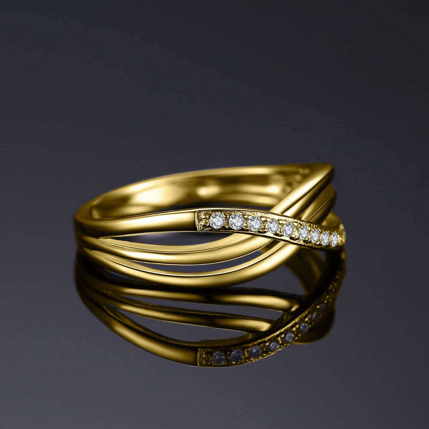 JewelryPalace Infinity Wickelring Verlobungsring Unendlichkeit Promise Eheringe Ring Silber 925 Damen, Zirkonia Silberringe Trauringe Hochzeitsringe Antragsring Ringe, Damen Schmuck Vergoldet 58