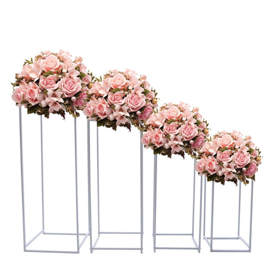 Blumenständer Metall, Weiß Hohe Vasen, Säule Pflanzenständer, Geometrische Boden Vase, Blumensäule für Hochzeit Tafelaufsätze, Wohnkultur (45/60/75/90cm)