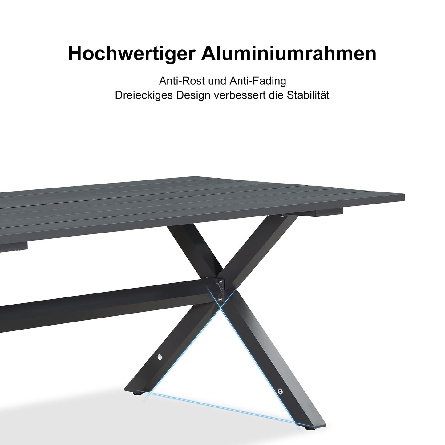 PURPLE LEAF Rivera 9-TLG Gartenmöbel Set 8 Stühle mit Tisch Aluminium Terassenmöbel Außen Wetterfest PE Rattan Essgruppe Gartengarnitur Sitzlounge, Grau