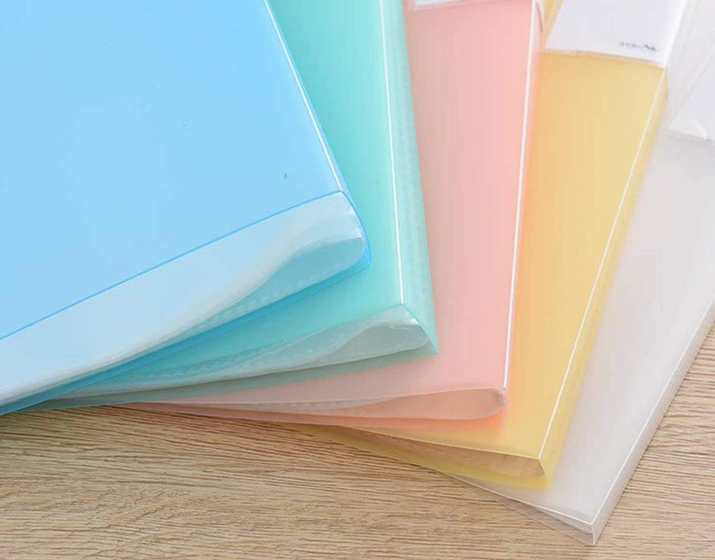 TUKA-i-AKUT [5x] Sichtbuch PP A3 insgesamt 200 Klarsichthüllen für 400 Blatt (je Buch 40 Klarsichthüllen), Transparente Hülle, Solid Präsentationsordner aus PP, 5er Set in 5 Farben, TKD8039-5x