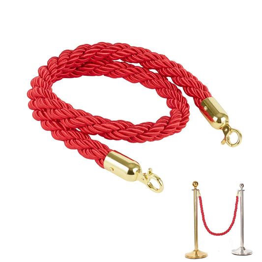 Aweisile Absperrkordel Rot Absperrseil mit Haken Absperrband Sperre Absperrgurt Absperrungsystem für Personen Personenleitsystem 1,5M Kordel Rot