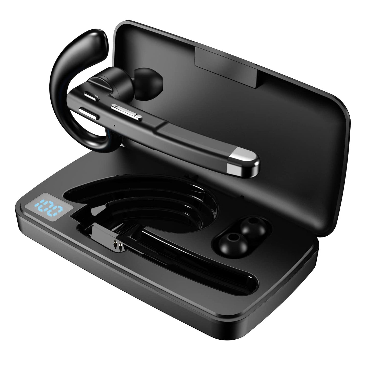 Euakee Bluetooth Headset Wireless Freisprech Telefon, Freisprechanlage Bluetooth Ohrhörer mit CVC 8.0 und ENC Dual Mic Geräuschunterdrückung, Dual Mic V5.0 Freisprech-Bluetooth-Ohrhörer