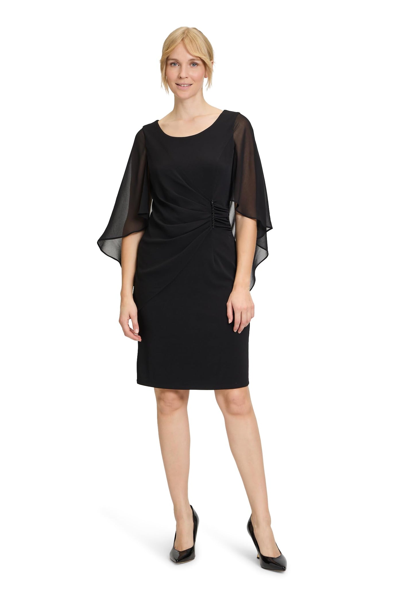 Vera Mont Damen Cocktailkleid mit Raffung Schwarz,44