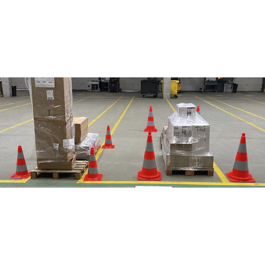 kaiserkraft | Leitkegel aus PVC | 2 Stück | reflektierend | Höhe 75 cm