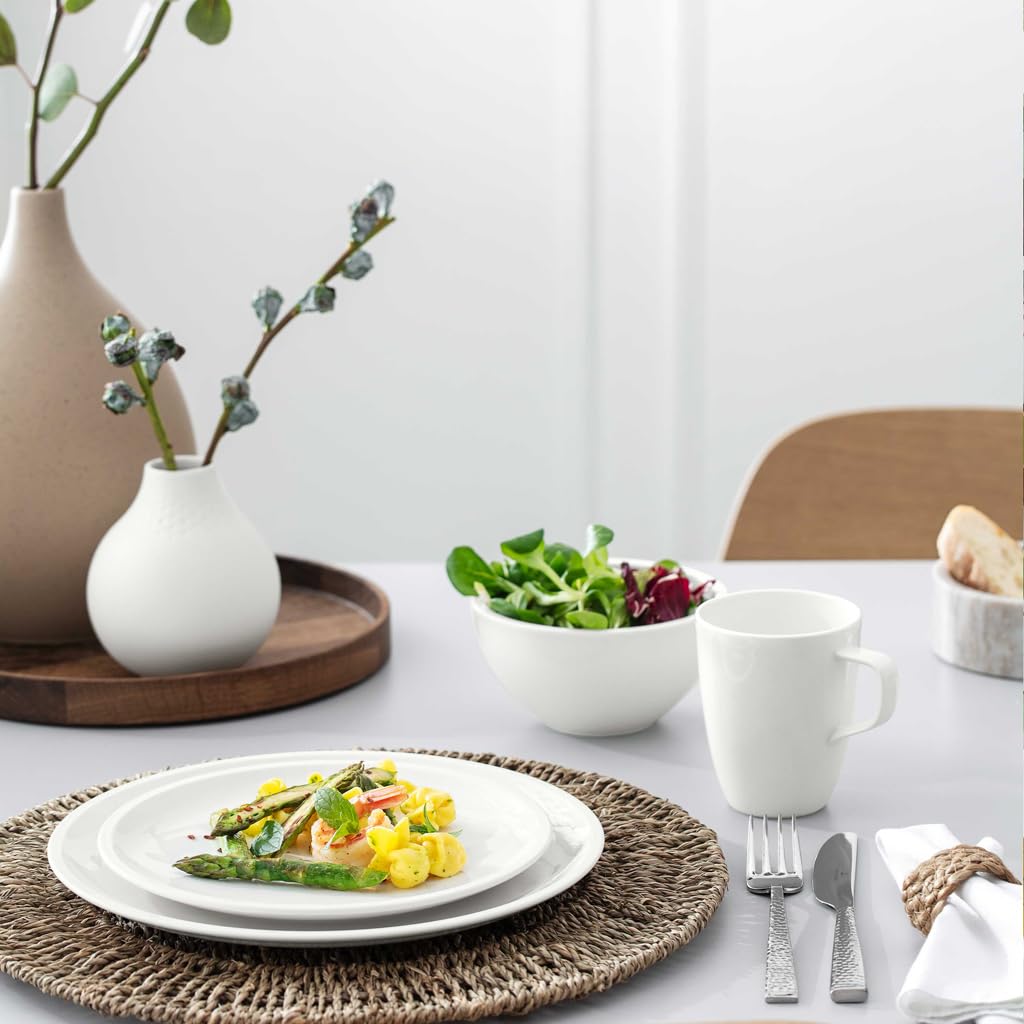 Villeroy & Boch – Artesano Geschirr-Set 6 teilig für 2 Personen Weiß, Spülmaschinenfest, Mikrowellensicher, Geschirrset, Tellerset, Speiseteller, Frühstücksteller, Suppenteller, Premium Porzellan