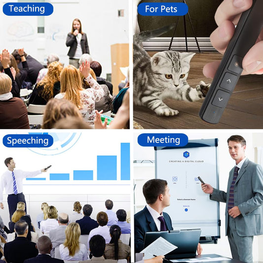 Kinizuxi Kabelloser Presenter Pointer für Präsentationen mit Lanyard, 100M Präsentations Clicker, 2.4GHz Präsentation Wireless Present Fernbedienung für Windows/Mac/Laptop