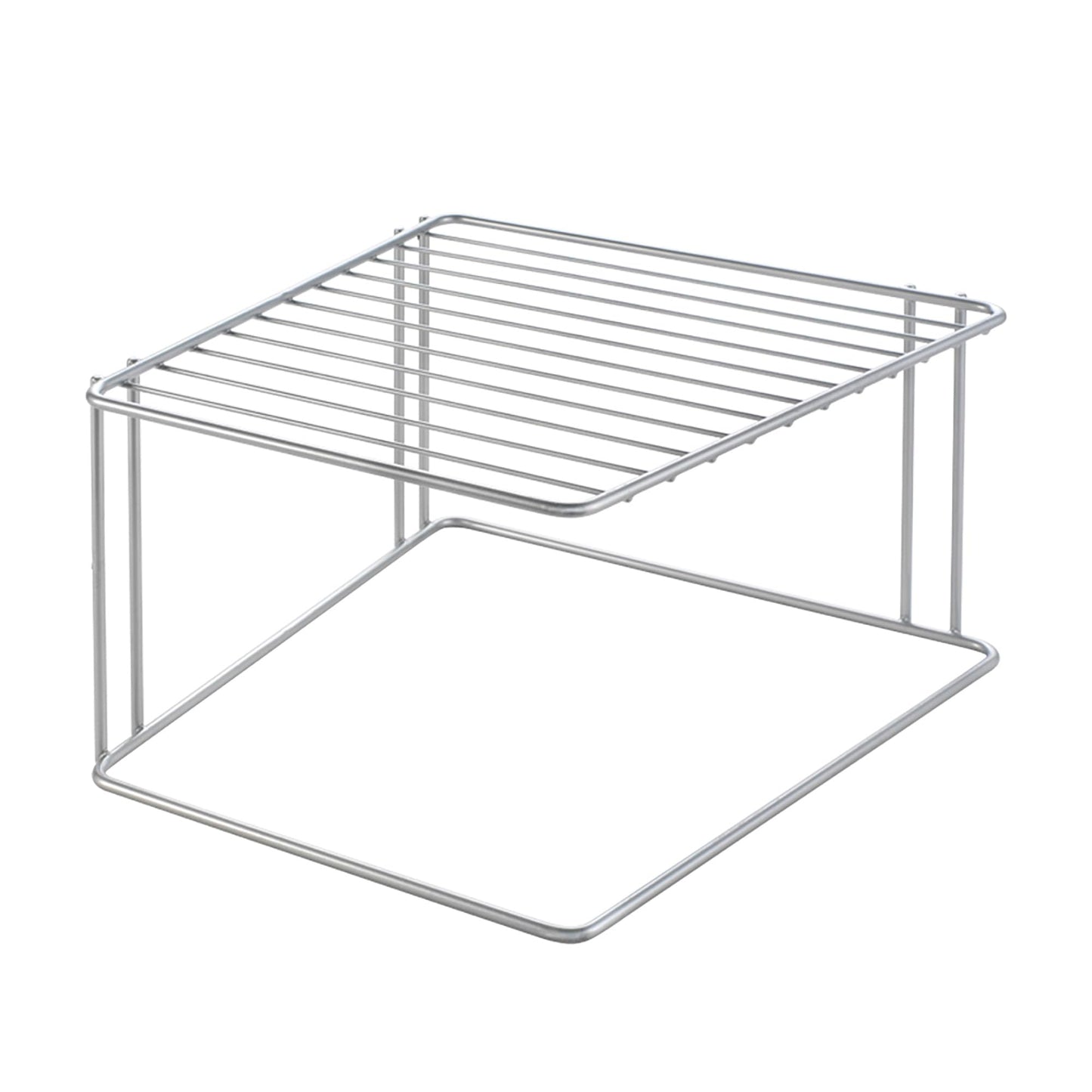Metaltex 364001000 Boxe Eckschrankeinsatz 1-Etg. 25x25x15cm Polytherm, silbermetallic, Silber