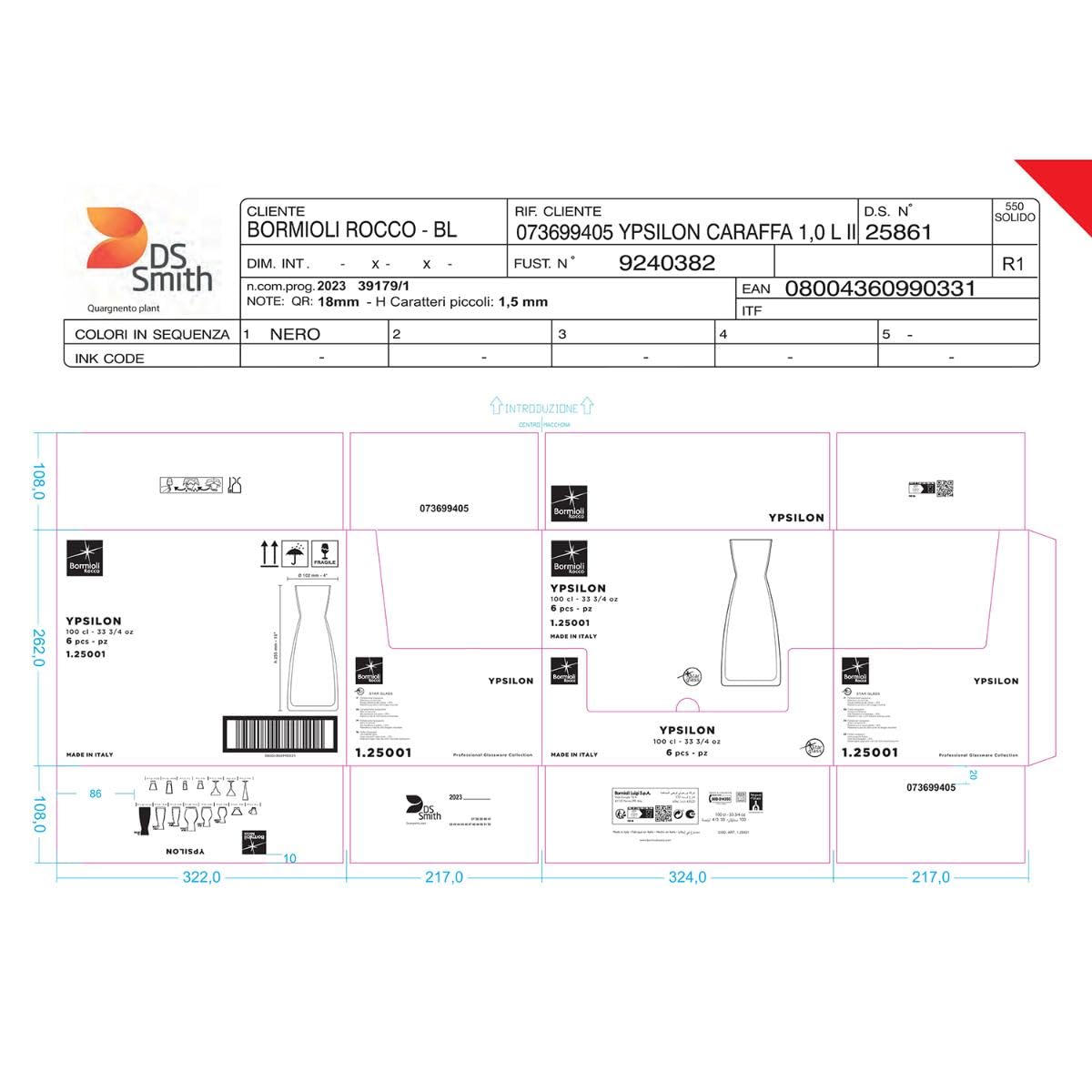 Bormioli Rocco Ypsilon Karaffe 1.0 L Transparent