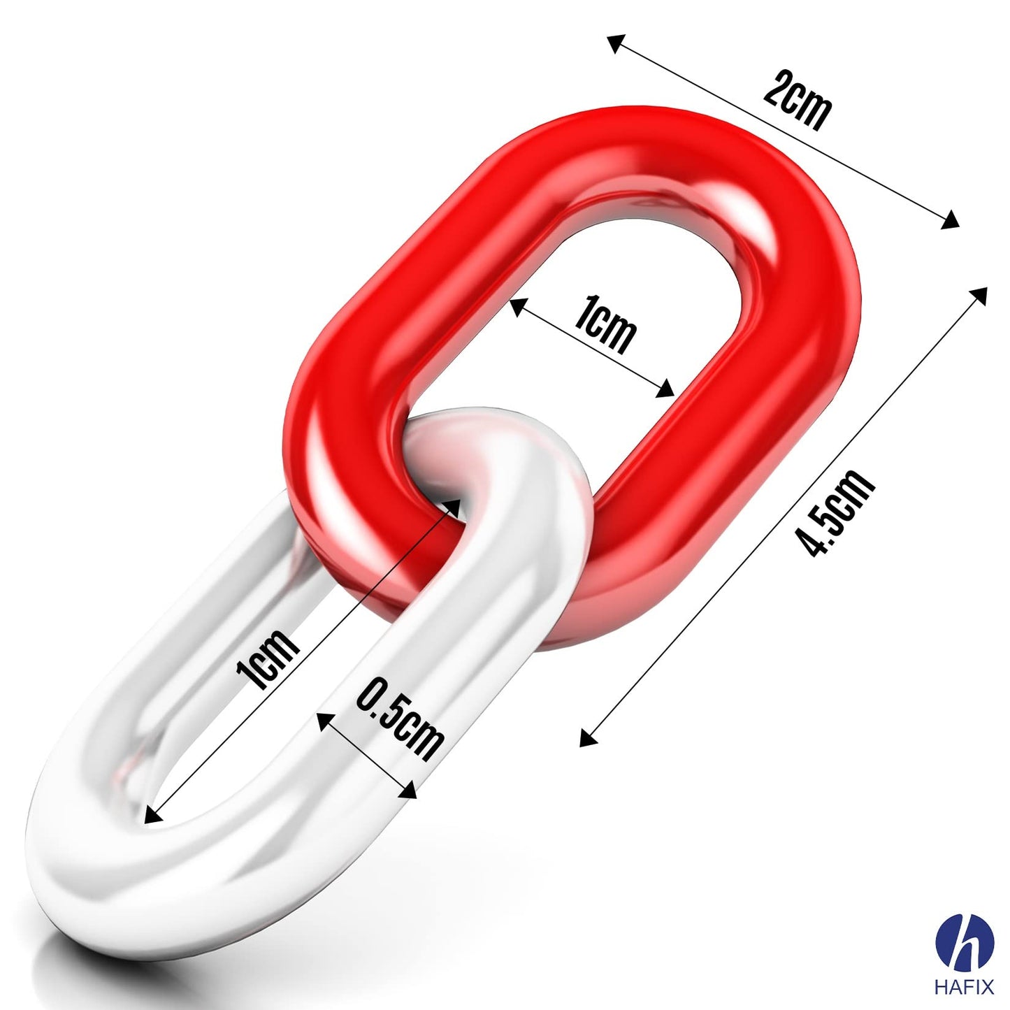 HAFIX Absperrkette Warnkette Zweifarbige rot-weiße Kette 26M. Warnkette 5mm Gliederkette Sicherheitskette Baustellensicherheitskette aus rostfreiem Metall. Absperrkette Rot Weiß aus Metall 26 Meter.
