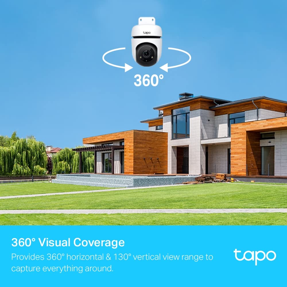 TP-Link Tapo C500 WLAN Überwachungskamera Außen, 360° Sichtbereich, 1080p Auflösung, Bewegungserkennung, Nachtsicht bis zu 30 m, Zwei-Wege-Audio, Kompatibel mit Alexa & Google