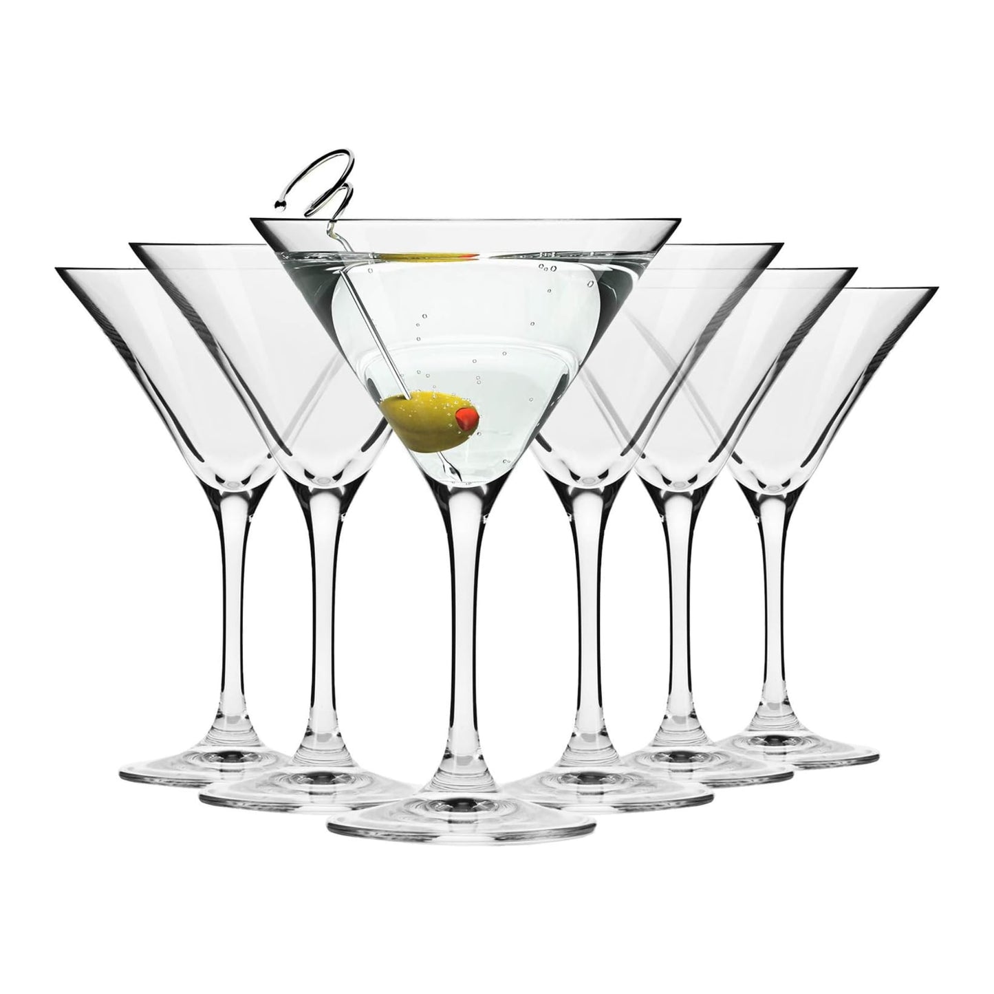 Krosno Martini-Gläser Cocktailgläser | Set von 6 | 240 ML | Avant Garde Kollektion | Perfekt für Zuhause, Restaurants und Partys | Spülmaschinenfest