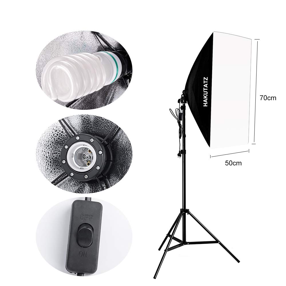 HAKUTATZ® Profi Fotostudio Set Studioleuchte Studiosets Hintergrundsystem Lampenstativ Softbox Fotografie mit Schutztasche Greenscreen Set