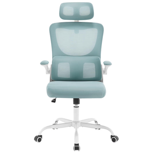 WOLTU ergonomischer Bürostuhl mit Netzstoff & Lendenstütze, Blau