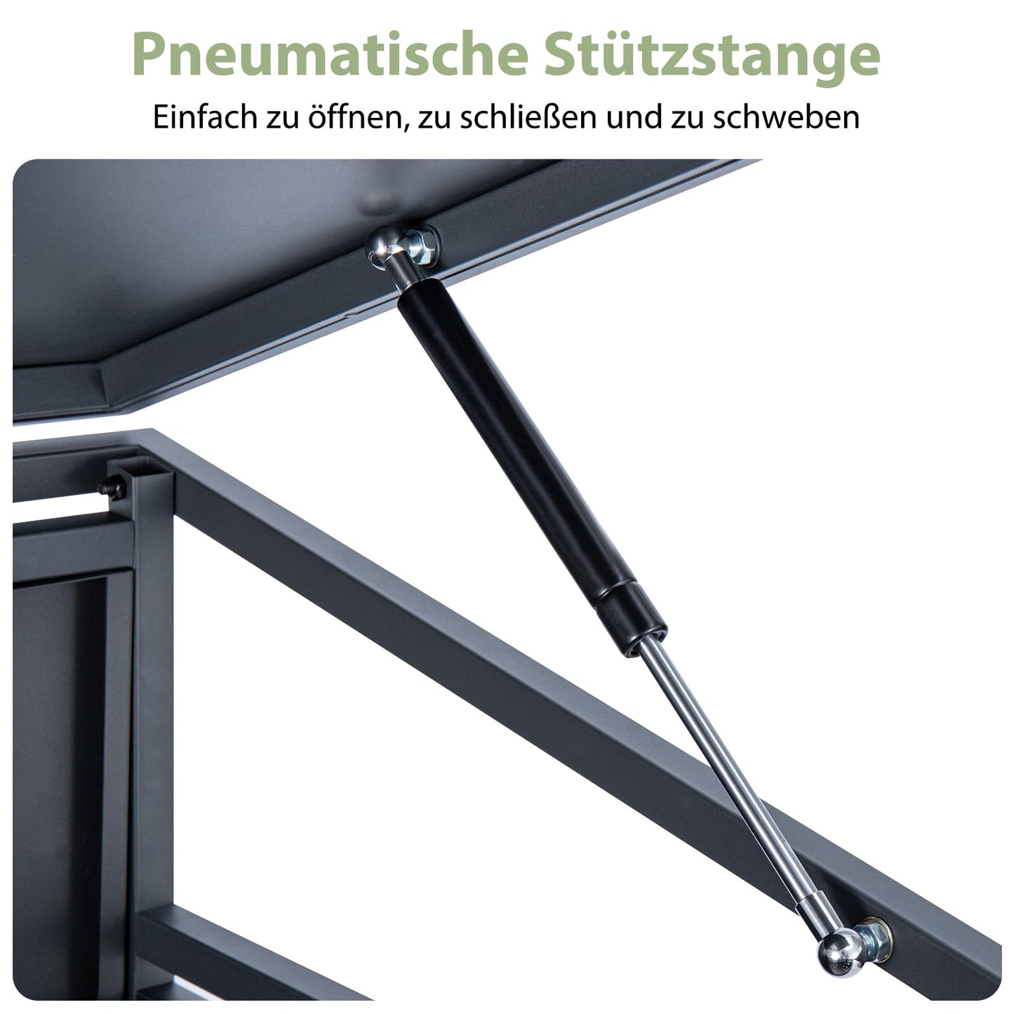 Youyijia Metallische Mülltonnenlagerung für 120-240 Liter, 142 x 85 x 130.5 cm, Holzmaserung Design, verzinktes Stahl-Müllschuppen, Außendeckel mit abschließbarer Tür für Garten und Hinterhof