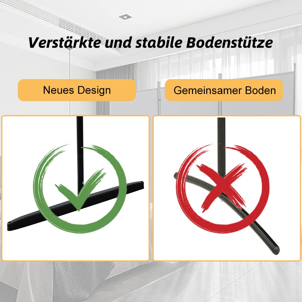 Mingone Raumteiler Trennwand Innen Garten Stellwand Spanische Wand Balkon Sichtschutz Paravent aus Stoff 3 teilig für Büros 260x180cm Groß, Anthrazit