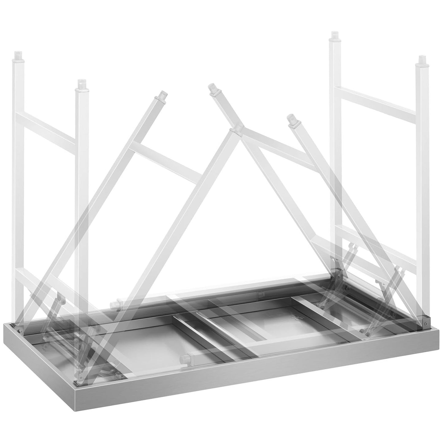 Royal Catering RCAT-120K Klappbarer Arbeitstisch Edelstahltisch (Tragkraft 120 kg, Arbeitsfläche 120 x 60 cm, Höhe 90,50 cm, Höhenverstellbar 10 mm) Edelstahl
