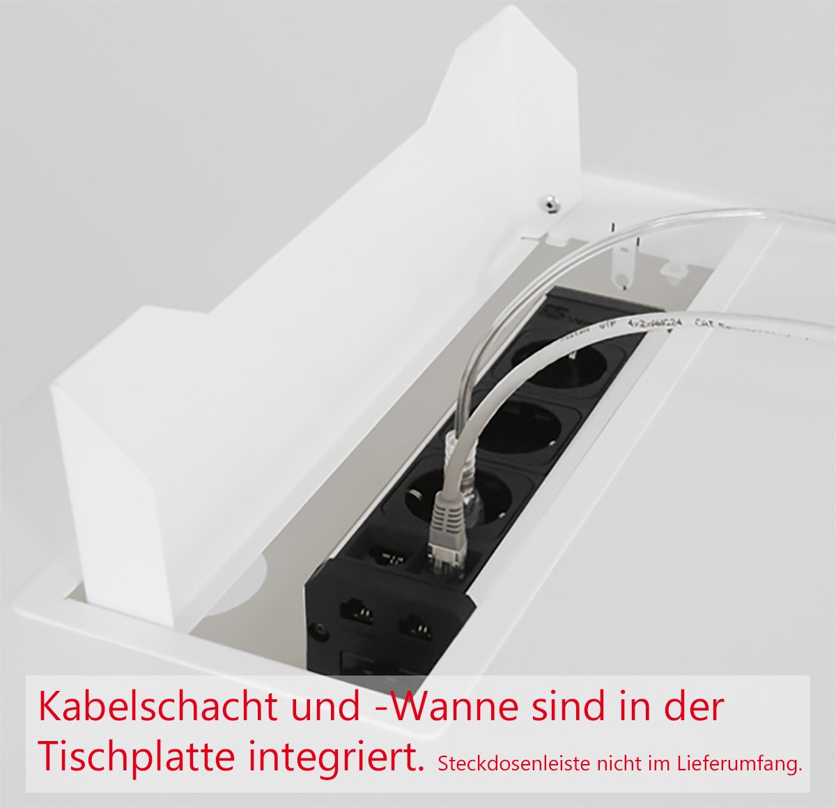 Weber Büro Easy Konferenztisch Bootsform 240 x 120 cm Nussbaum mit Elektrifizierung Besprechungstisch Tisch, Gestellfarbe:Anthrazit