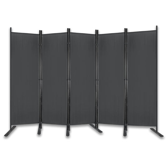Froadp 280x180cm Klappbare Paravants mit Erdnägeln & Bändern Freistehend Stellwand Faltbare Umkleide Privatsphäre Raumteiler Windschutz Trennwand Sichtschutz Raumtrenner für Balkon Patio (Anthrazit)