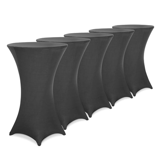 Deuba® 5X Stehtisch Hussen Ø 60-65/70-75/80-85cm Viele Farben 30°C Waschbar Verstärkte Standfüße Stehtischhusse Überzug Stretch (Ø 60-65cm, Anthrazit)