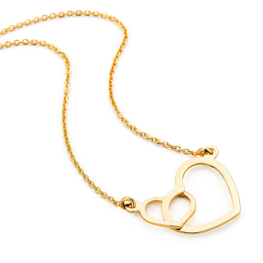 Orovi – Halskette mit Herz Anhänger aus 9 Karat (375) Gelbgold – filigrane Gold Ankerkette Damen – Kette in hochwertiger Schmuckschachtel zum Verschenken – allergenfrei & handgemacht (45 cm)