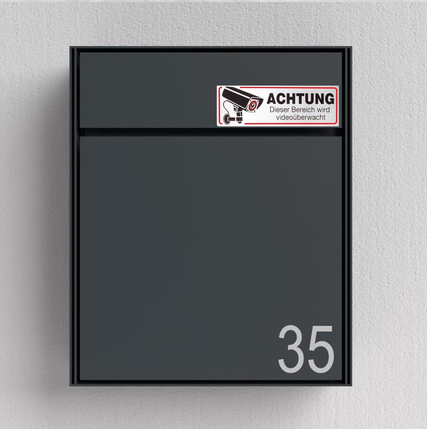 5 x Brandengel® Achtung Dieser Bereich wird videoüberwacht Aufkleber - Schild Edelstahl Optik extra Starke Folie - Sticker (Achtung Dieser Bereich wird videoüberwacht) für den Briefkasten - 5St