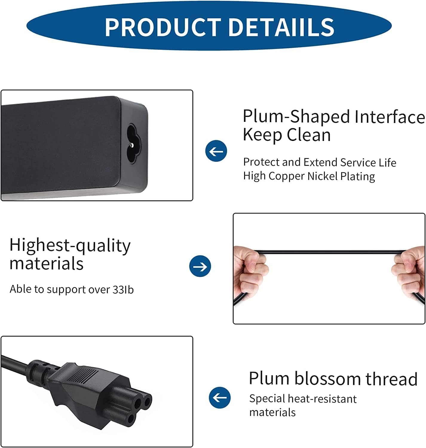 65W USB C Ladegerät Netzteil für HP Elitebook Spectre Chromebook Probook Pavilion X360 X2 ; Lenovo ThinkPad Yoga, Dell Latitude, MacBook Pro Air, Acer, Samsung Galaxy, Huawei Matebook AC Adapter