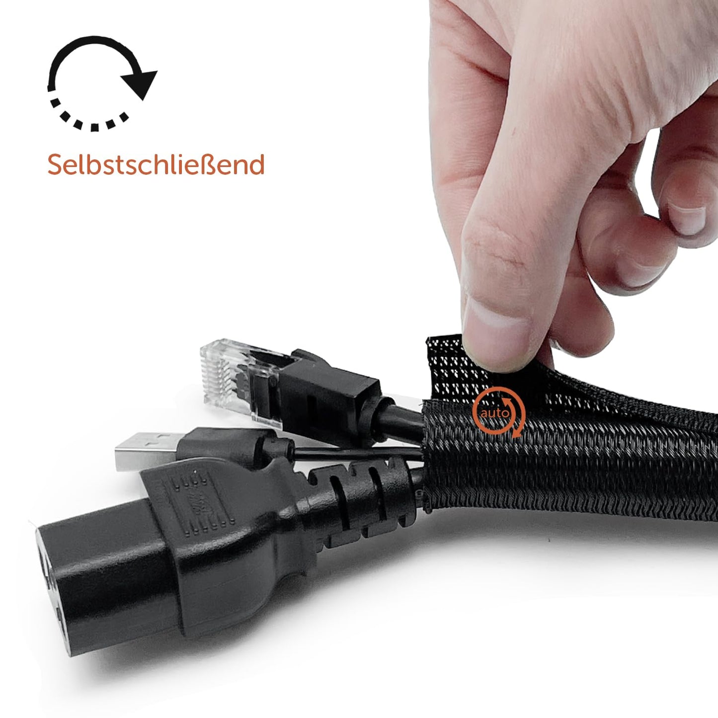 shinfly 13mm-3m Kabelschlauch Selbstschließend Schwarz, Kabelmanagement, Flexibler Kabelkanal für TV und Computer, Versteckten Kabelschutz und Kabelverwaltung