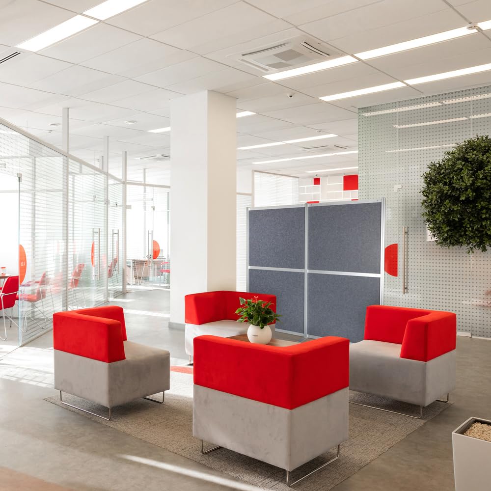 hjh OFFICE Akustiktrennwand FLEXMIUT MODUL schallabsorbierende Trennwand, freistehender Sichtschutz für Büro und Zuhause, Grau