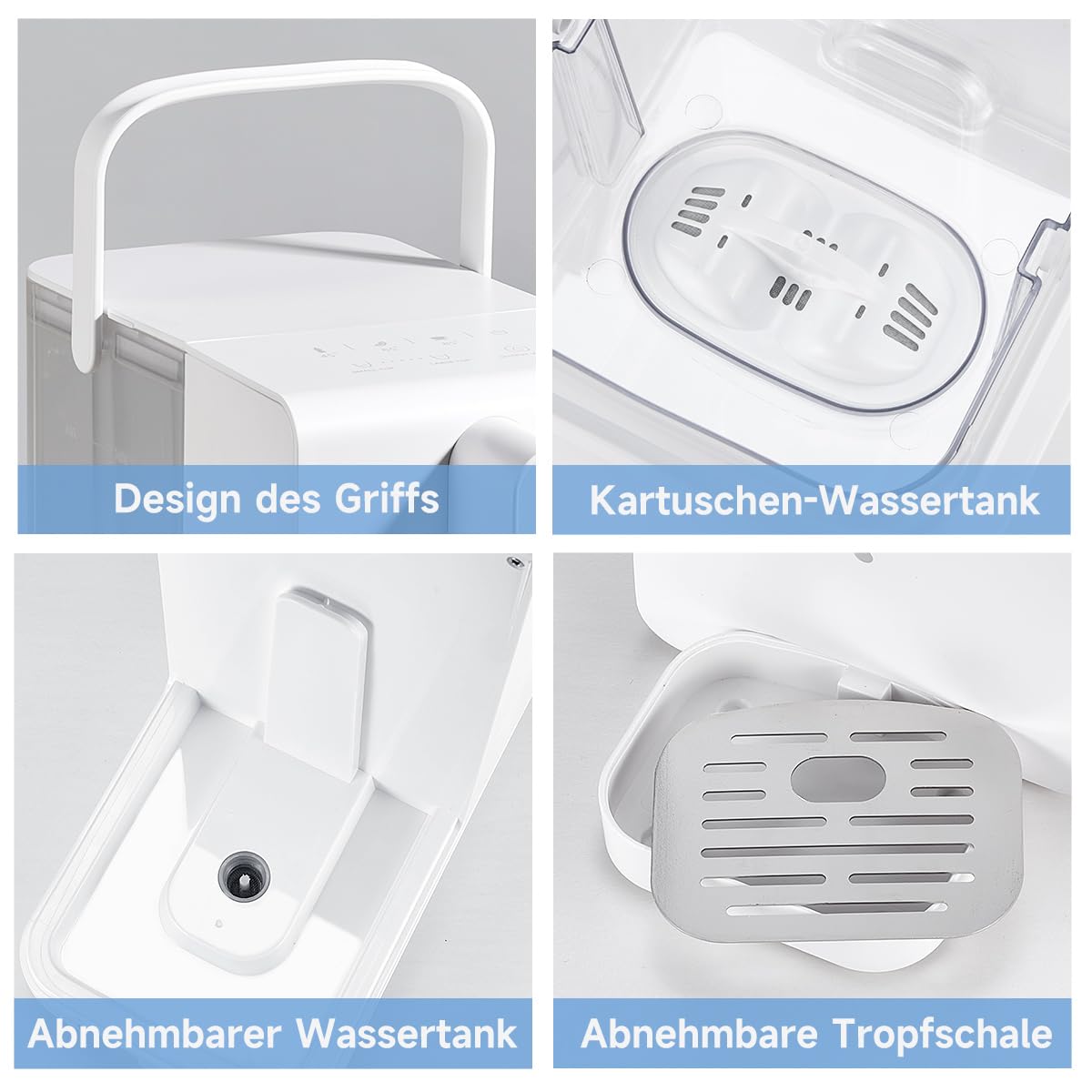 Watus Heißwasserspender, Instant-Wasserspender, Wasserspender mit Filterung und Heizung, Enthält 3 Filterpatronen. Filtern Sie Wasser, um Kalk, Chlor, Blei und Kupfer im Leitungswasser zu reduzieren