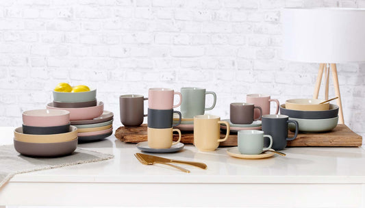 Ritzenhoff & Breker Milch- und Zuckerset Jasper, Rosa, Milchkännchen & Zuckerdose aus Keramik, Außenseiten mit Mattglasur und Soft-Touch-Haptik