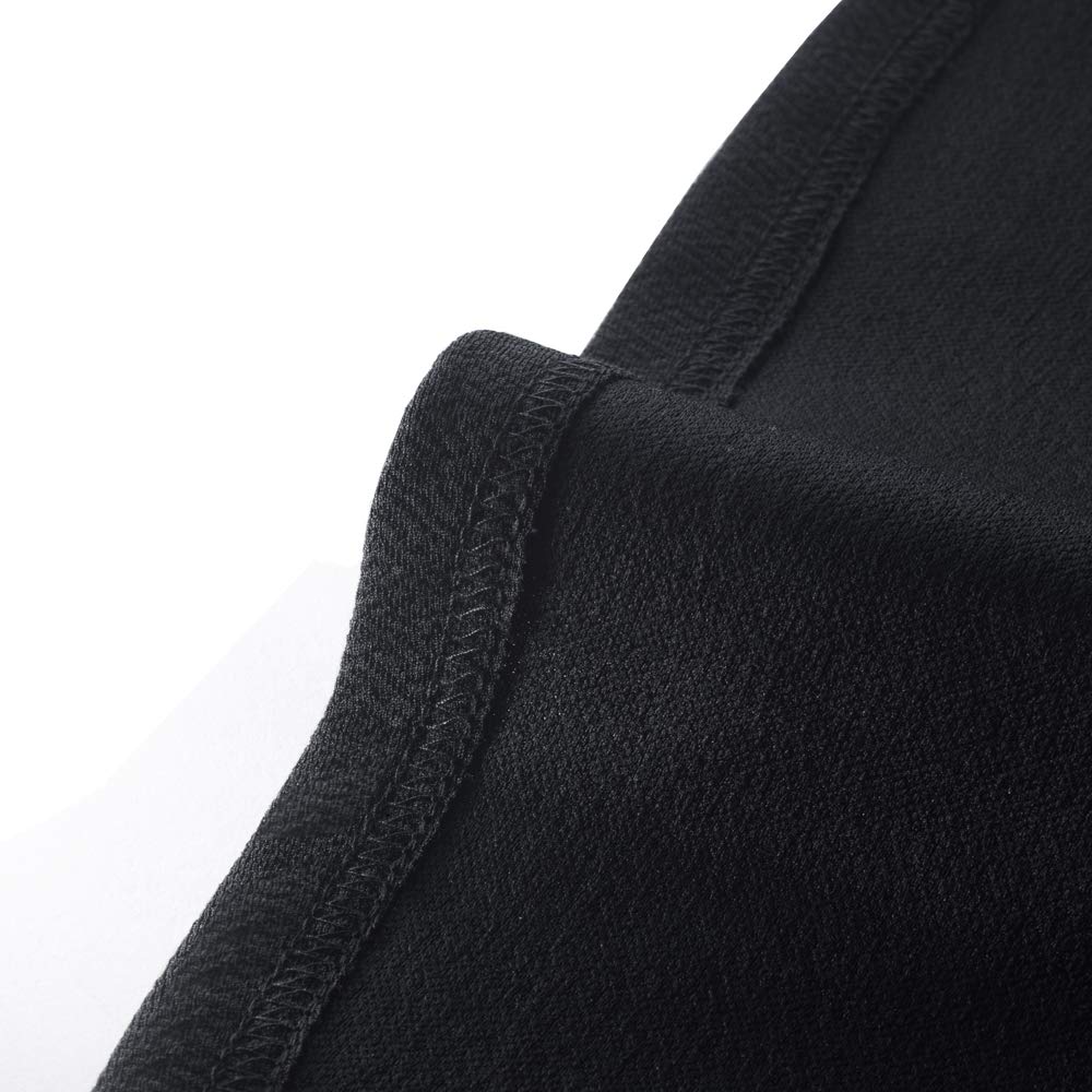 HOMEYEE Damen Elegant Hollow Out Spitzenärmel Swing Retro Party Cocktailkleid A234 (L, Schwarz)