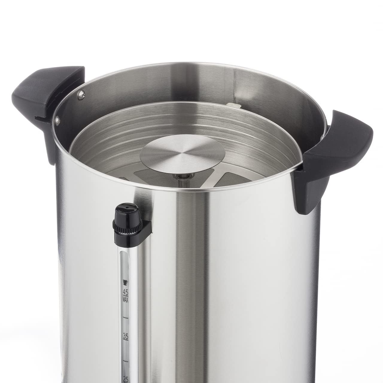 METRO Professional Kaffeemaschine GCM4011, 10.5 Liter, 70 Tassen, 1650 W, mit Filter, Warmhaltefunktion, Überhitzungsschutz, Füllstandsanzeige, Kühle Außenwand, Deckelverschluss, silber