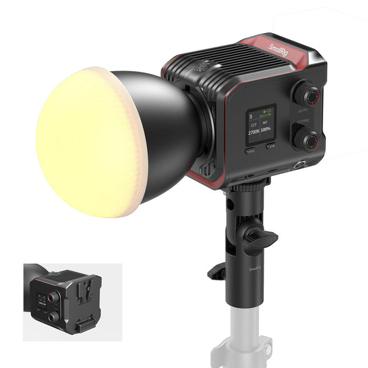 SMALLRIG RC 100B COB Videoleuchte, Bi-Color Video Light 2700K-6500K, Type-C PD Schnellladung, Eingebaute Akkuplatte, Dauerlicht mit App-Steuerung für Fotografie und Fotostudio, Standardversion - 4893