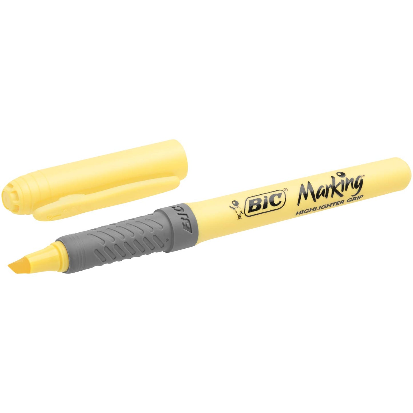 BIC Pastell Textmarker, Highlighter in 4 verschiedenen Pastellfarben, Strichstärke: 1.6mm - 3.3mm, mit Austrocknungsschutz, bunt